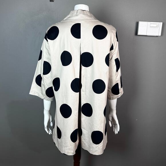 Talie jacket large NWT trench spring cotton polka dot lightweight neutrals‎ - Picture 6 of 13
